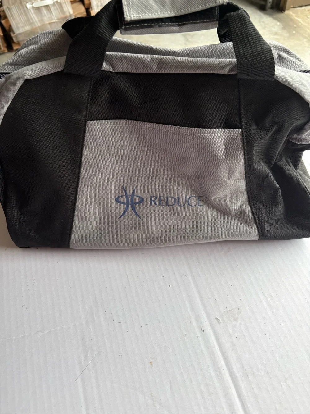 Reduce Logo Gray and Black Messenger Bag for Men
